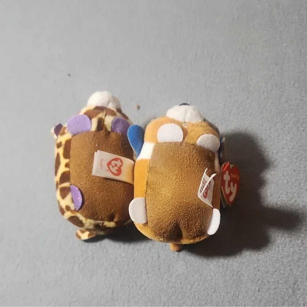 Ty Teenie Beanies Dog and Giraffe Plush Lot for Ages 3-7 Years, 3-4, 4-7